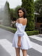 Атласное белое платье А-силуэта с открытыми плечами | 6782163 | фото 2