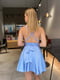 Блакитна міні-сукня А-силуету з шовку | 6782165 | фото 3