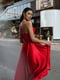Вечірня червона сукня з розкльошеною спідницею у складку | 6782167 | фото 4