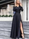 Черное шелковое платье с юбкой в складку | 6782169 | фото 2