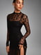 Сукня максі мереживна чорного кольору з розрізом | 6782199 | фото 3