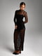 Сукня максі мереживна чорного кольору з розрізом | 6782199 | фото 6