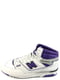 Біло-фіолетові шкіряні кросівки | 6782857 | фото 2