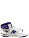 Біло-фіолетові шкіряні кросівки | 6782857 | фото 3