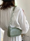 Зелена сумка-багет на ремінці-ланцюжку | 6783164 | фото 2