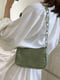 Зелена сумка-багет на ремінці-ланцюжку | 6783164 | фото 6