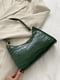 Зелена сумка-багет на короткому ремінці | 6783181 | фото 2