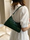 Зелена сумка-багет на короткому ремінці | 6783181 | фото 6