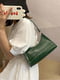 Зелена сумка-багет на короткому ремінці | 6783181 | фото 7