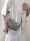 Жіноча маленька сумка крос-боді багет на ланцюжку рептилія зелена | 6783184 | фото 4
