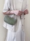 Жіноча маленька сумка крос-боді багет на ланцюжку рептилія зелена | 6783184 | фото 8