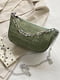 Жіноча маленька сумка крос-боді багет на ланцюжку рептилія зелена | 6783184 | фото 9