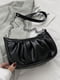 Чорна сумка-багет на срібному ланцюжку | 6783207 | фото 2