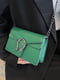 Зелена сумка-клатч на ланцюжку з підковою | 6783262 | фото 5