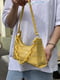 Жовта сумка-багет під рептилію | 6783275 | фото 5