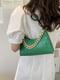 Зелена сумка-багет з широким ланцюжком | 6783279 | фото 10