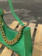 Зелена сумка-багет з широким ланцюжком | 6783279 | фото 4