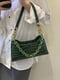 Зелена сумка-багет під крокодилячу шкіру | 6783282 | фото 3