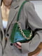 Зелена сумка-багет під крокодилячу шкіру | 6783288 | фото 3