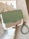 Велюрова сумка крос-боді оливкового відтінку | 6783327 | фото 2