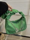 Зелена сумка-багет на короткій ручці | 6783442 | фото 3