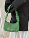 Зелена сумка-багет на короткій ручці | 6783442 | фото 4