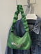 Зелена сумка-багет на короткій ручці | 6783442 | фото 6