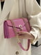 Рожева класична сумка крос-боді на ланцюжку | 6783452 | фото 6