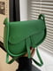 Зелена класична сумка-сідло | 6783457 | фото 2