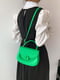 Зелена сумка крос-боді на ремінці з маленькою ручкою | 6783535 | фото 5