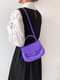 Фіолетова сумка крос-боді на ремінці з маленькою ручкою | 6783536 | фото 5