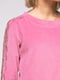 Велюровий рожевий костюм: світшот з мереживом та штани | 6783775 | фото 3