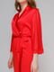 Червоний шовковий халат з ніжним мереживом | 6784095 | фото 2