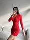 Драпірована облягаюча міні-сукня червоного кольору | 6789065 | фото 2