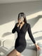 Драпірована облягаюча міні-сукня чорного кольору | 6789066 | фото 2