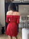 Елегантна червона сукня з відкритими плечима | 6789076 | фото 5