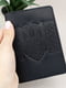 Чорна шкіряна обкладинка на паспорт з гербом | 6789191 | фото 4