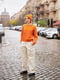 Оранжевый вязаный комплект с вышивкой: шапка и перчатки | 6789205 | фото 13
