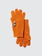 Оранжевый вязаный комплект с вышивкой: шапка и перчатки | 6789205 | фото 3