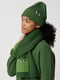 Зеленая вязаная шапка-бини с вышивкой | 6789215 | фото 4