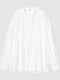 Белая оверсайз блуза с присборенными рукавами | 6789275 | фото 6