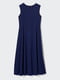 Синее платье-трапеция с боковыми карманами | 6789323 | фото 3