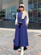 Синя сукня-трапеція з бічними кишенями | 6789323 | фото 8