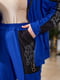 Костюм синьо-чорний декорований кантом та камінням: толстовка та штани | 6789639 | фото 4