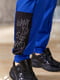 Костюм синьо-чорний декорований кантом та камінням: толстовка та штани | 6789639 | фото 6