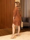 Сукня вільного крою з сорочковим коміром теракотового кольору  | 6789769 | фото 3