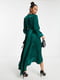 Зелена асиметрична довга сукня з оборками | 6790052 | фото 2