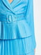 Блакитна сукня в фасоні жакету з поясом | 6790061 | фото 2