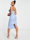 Блакитна сукня з формованим топом | 6790073 | фото 3