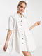 Коротка біла сукня-сорочка вільного фасону | 6790089 | фото 4
